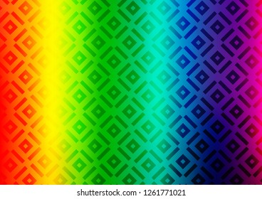 Light Multicolor, Rainbow vector background with lines, rhombuses. Colorful illustration with lines, cubes on abstract template. Pattern for business booklets, leaflets.