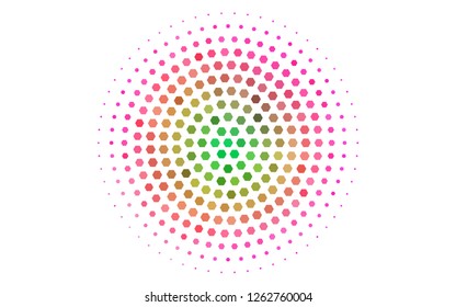 Light Multicolor, Rainbow vector background with hexagons. Design in abstract style with hexagons. New design for website's poster, banner.