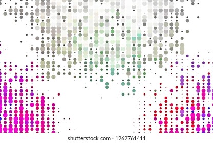 Light Multicolor, Rainbow vector background with bubbles. Illustration with set of shining colorful abstract circles. Design for business adverts.