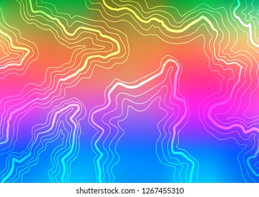Light Multicolor, Rainbow vector background with bent ribbons. Brand new colored illustration in marble style with gradient. A completely new marble design for your business.
