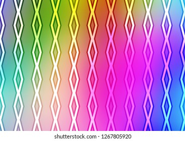 Light Multicolor, Rainbow vector background with lines, rhombuses. Colorful decorative design in simple style with lines, rhombuses. Backdrop for TV commercials.