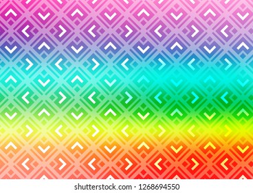 Light Multicolor, Rainbow vector background with lines, rhombuses. Shining colorful illustration with lines, rectangles. Pattern for websites, landing pages.