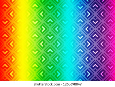 Light Multicolor, Rainbow vector background with lines, rhombuses. Colorful decorative design in simple style with lines, rhombuses. Pattern for ads, posters, banners.