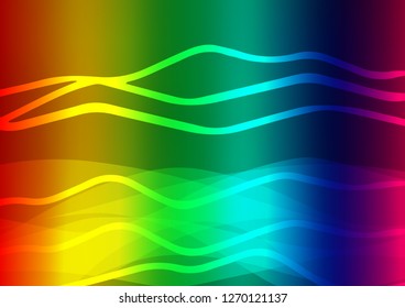 Light Multicolor, Rainbow vector background with straight lines. Blurred decorative design in simple style with lines. Best design for your ad, poster, banner.