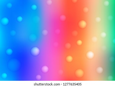 Light Multicolor, Rainbow vector background with dots. Illustration with set of shining colorful abstract circles. Beautiful design for your business natural advert.