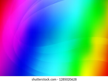 Light Multicolor, Rainbow vector background with curved circles. Blurred geometric sample with gradient bubbles.  Brand new design for your ads, poster, banner.