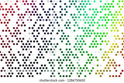 Light Multicolor, Rainbow vector background with hexagons. Abstract illustration with colorful hexagons. New template for your brand book.