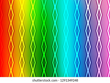 Light Multicolor, Rainbow vector background with lines, rhombuses. Colorful illustration with lines, cubes on abstract template. Pattern for ads, posters, banners.