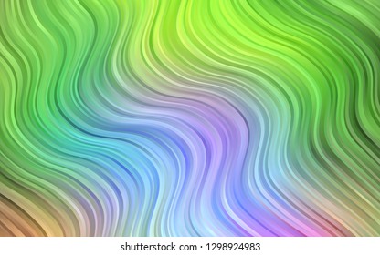 Light Multicolor, Rainbow vector background with lamp shapes. Modern gradient abstract illustration with bandy lines. Brand new design for your ads, poster, banner.