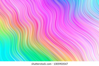 Light Multicolor, Rainbow vector background with lamp shapes. Blurred geometric sample with gradient bubbles.  A completely new template for your business design.