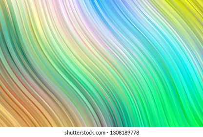 Light Multicolor, Rainbow vector background with bent lines. Glitter abstract illustration with wry lines. The elegant pattern for brand book.
