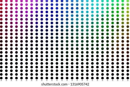 Light Multicolor, Rainbow vector background with bubbles. Beautiful colored illustration with blurred circles in nature style. Template for your brand book.