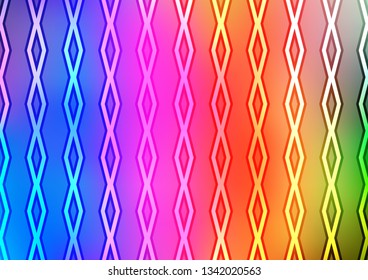 Light Multicolor, Rainbow vector background with lines, rhombuses. Modern geometric abstract illustration with lines, squares. Pattern for business booklets, leaflets.