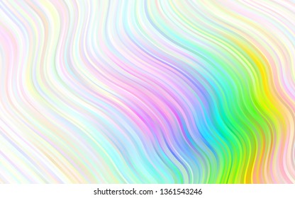 Light Multicolor, Rainbow vector background with abstract lines. Blurred geometric sample with gradient bubbles.  Textured wave pattern for backgrounds.