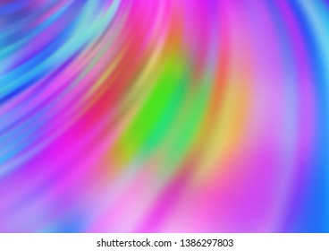 Light Multicolor, Rainbow vector background with bent ribbons. Colorful illustration in abstract marble style with gradient. Brand new design for your ads, poster, banner.