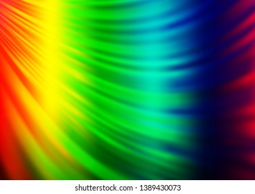 Light Multicolor, Rainbow vector background with bent lines. Modern gradient abstract illustration with bandy lines. Marble style for your business design.