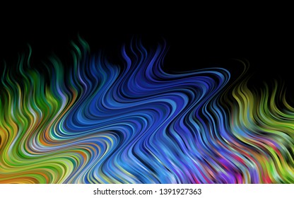 Light Multicolor, Rainbow vector background with bent lines. Creative illustration in halftone marble style with gradient. The best blurred design for your business.