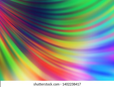 Light Multicolor, Rainbow vector background with lava shapes. Modern gradient abstract illustration with bandy lines. The elegant pattern for brand book.