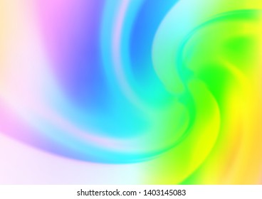 Light Multicolor, Rainbow vector background with bent lines. Creative illustration in halftone marble style with gradient. A completely new template for your business design.