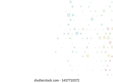 Light Multicolor, Rainbow vector background with circles, rectangles. Decorative design in abstract style with circles, rectangles. Pattern for beautiful websites.
