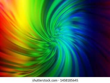 Light Multicolor, Rainbow vector background with curved circles. Brand new colored illustration in marble style with gradient. A completely new template for your business design.