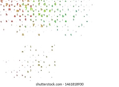 Light Multicolor, Rainbow vector background with signs of alphabet. Colored alphabet signs with gradient on white background. Smart design for your business advert of university.