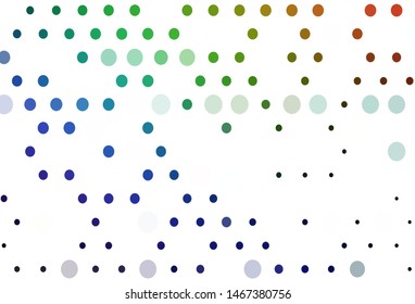 Light Multicolor, Rainbow vector background with bubbles. Modern abstract illustration with colorful water drops. Pattern for ads, leaflets.