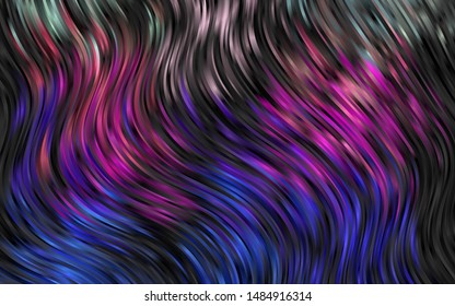Light Multicolor, Rainbow vector background with bent ribbons. Creative illustration in halftone marble style with gradient. A completely new template for your business design.