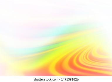 Light Multicolor, Rainbow vector background with bent ribbons. Blurred geometric sample with gradient bubbles.  The elegant pattern for brand book.