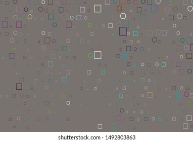 Light Multicolor, Rainbow vector background with circles, rectangles. Decorative design in abstract style with circles, rectangles. Template for your brand book.