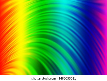 Light Multicolor, Rainbow vector background with bent lines. Shining crooked illustration in marble style. The best blurred design for your business.