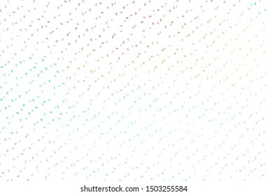 Light Multicolor, Rainbow vector background with music symbols. Modern abstract illustration with melody keys. Pattern for school ad, booklets.