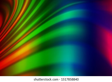 Light Multicolor, Rainbow vector background with curved circles. Modern gradient abstract illustration with bandy lines. Pattern for your business design.