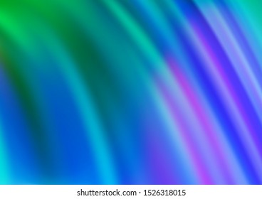 Light Multicolor, Rainbow vector background with bent ribbons. A sample with blurred bubble shapes. Textured wave pattern for backgrounds.