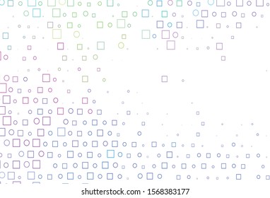 Light Multicolor, Rainbow vector background with circles, rectangles. Colorful illustration with circles, squares in nature style. Design for business adverts.