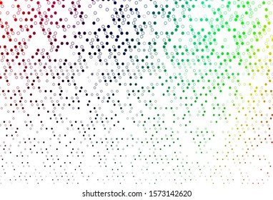 Light Multicolor, Rainbow vector background with bubbles. Abstract illustration with colored bubbles in nature style. Design for business adverts.