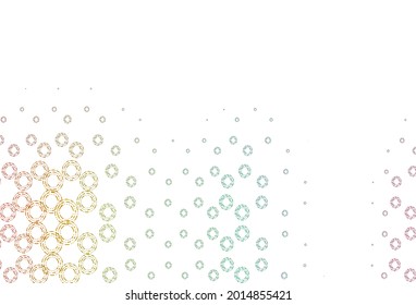 Light multicolor, rainbow vector background with bubbles. Glitter abstract illustration with blurred drops of rain. Design for posters, banners.