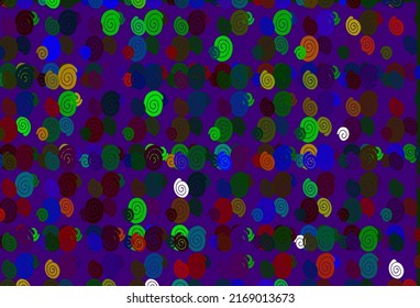 Light Multicolor, Rainbow vector background with bent lines. Blurred geometric sample with gradient bubbles.  Brand new design for your ads, poster, banner.