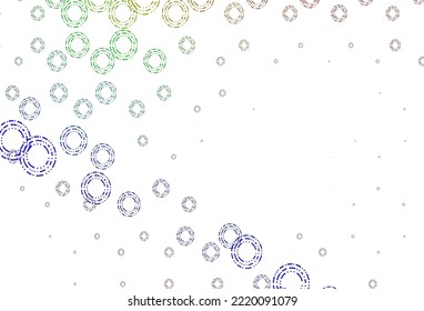 Light multicolor, rainbow vector background with bubbles. Glitter abstract illustration with blurred drops of rain. Completely new template for your brand book.
