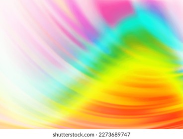 Light Multicolor, Rainbow vector background with bent lines. Geometric illustration in marble style with gradient.  Marble design for your web site.