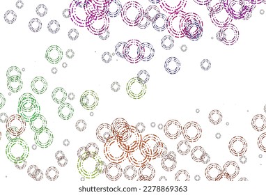 Light Multicolor, Rainbow vector background with bubbles. Illustration with set of shining colorful abstract circles. Design for business adverts.