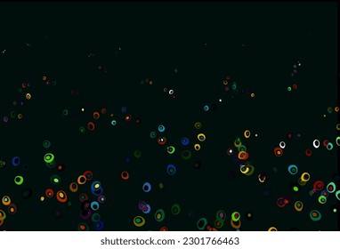 Light Multicolor, Rainbow vector background with bubbles. Glitter abstract illustration with blurred drops of rain. Design for posters, banners.