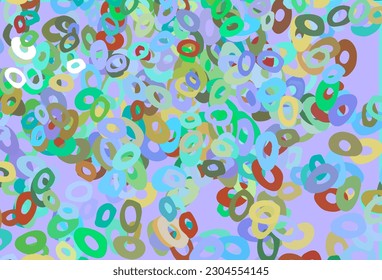 Light Multicolor, Rainbow vector background with bubbles. Glitter abstract illustration with blurred drops of rain. Design for posters, banners.