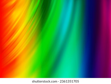 Light Multicolor, Rainbow vector background with curved circles. Modern gradient abstract illustration with bandy lines. Textured wave pattern for backgrounds.