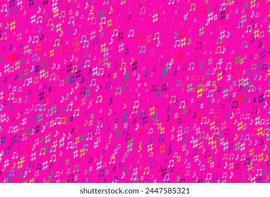 Light Multicolor, Rainbow vector background with music symbols. Isolated colorful music keys on abstract background. Pattern for school ad, booklets.