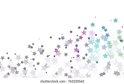 Light Multicolor, Rainbow vector background with colored stars. Shining colored illustration with stars. The template can be used as a background.
