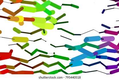 Light Multicolor, Rainbow vector background with straight lines. Modern geometrical abstract illustration with staves. The pattern can be used for websites.