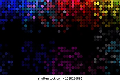 Light Multicolor, Rainbow vector banner with circles, spheres. Abstract spots. Background of Art bubbles in halftone style with colored gradient.