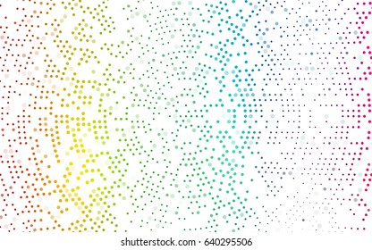 Light Multicolor, Rainbow vector banner with circles, spheres. Abstract spots. Background of Art bubbles in halftone style with colored gradient.