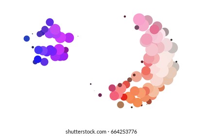 Light Multicolor, Rainbow vector banner with circles, spheres. Abstract spots. Background of Art bubbles in halftone style with colored gradient.